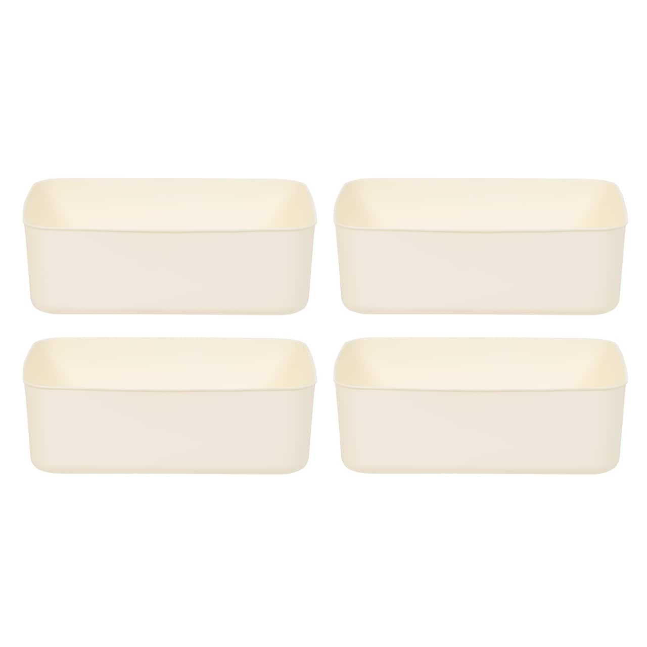 IRIS® Medium Cream Nestable Storage Organizer Bins, 4ct.